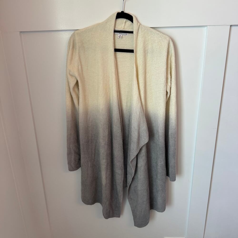 Barefoot Dreams Ombre Calypso Wrap Cardigan Sweater size S/M White Gray Bamboo